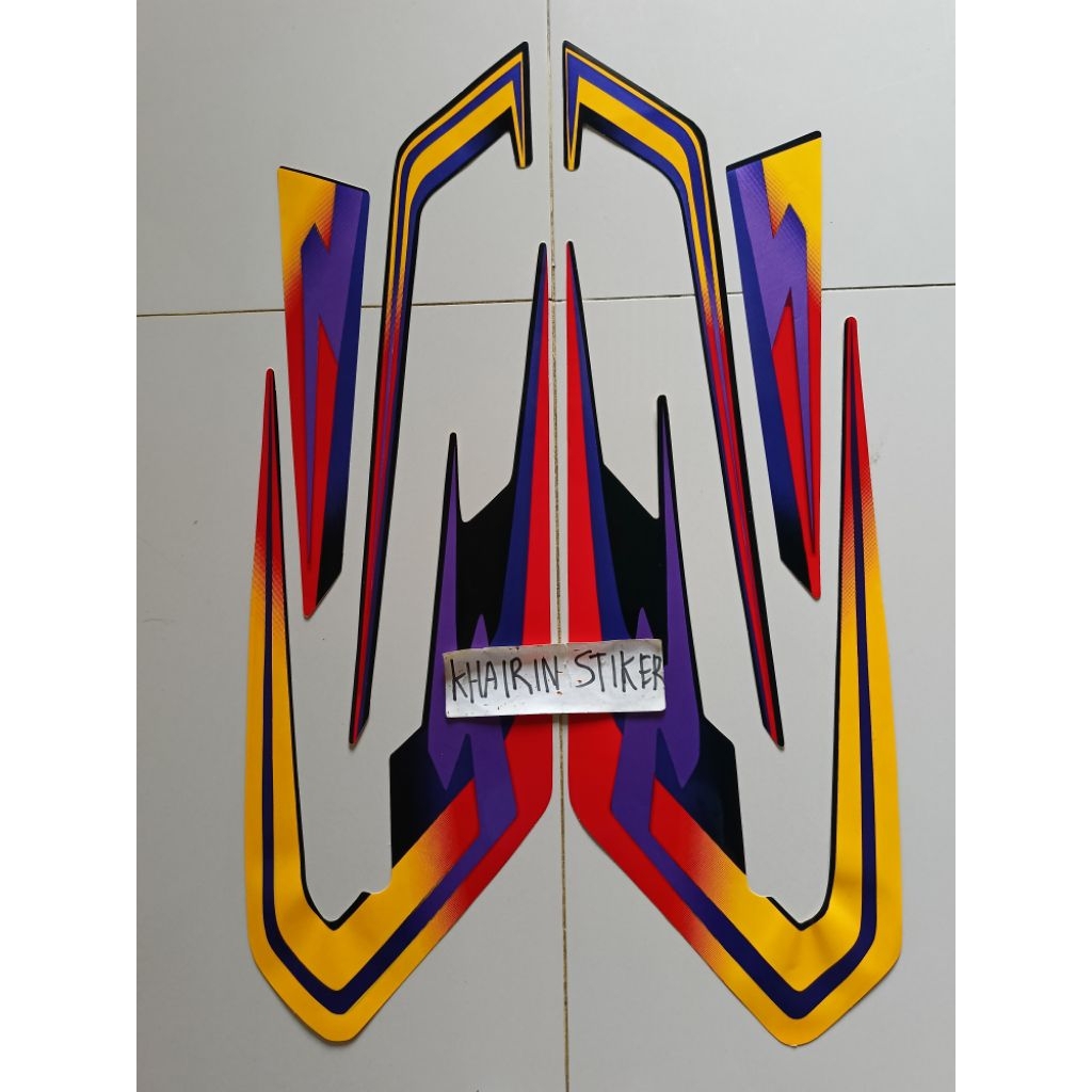 striping stiker RX s spesial 2000 hitam kuning ungu