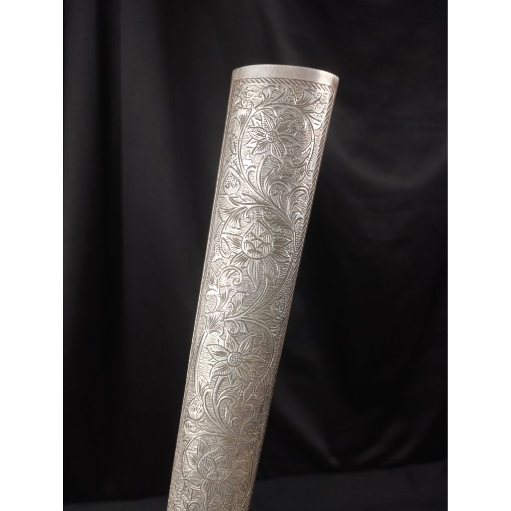 pendok keris perak bunton solo tatah cukit lung lungan