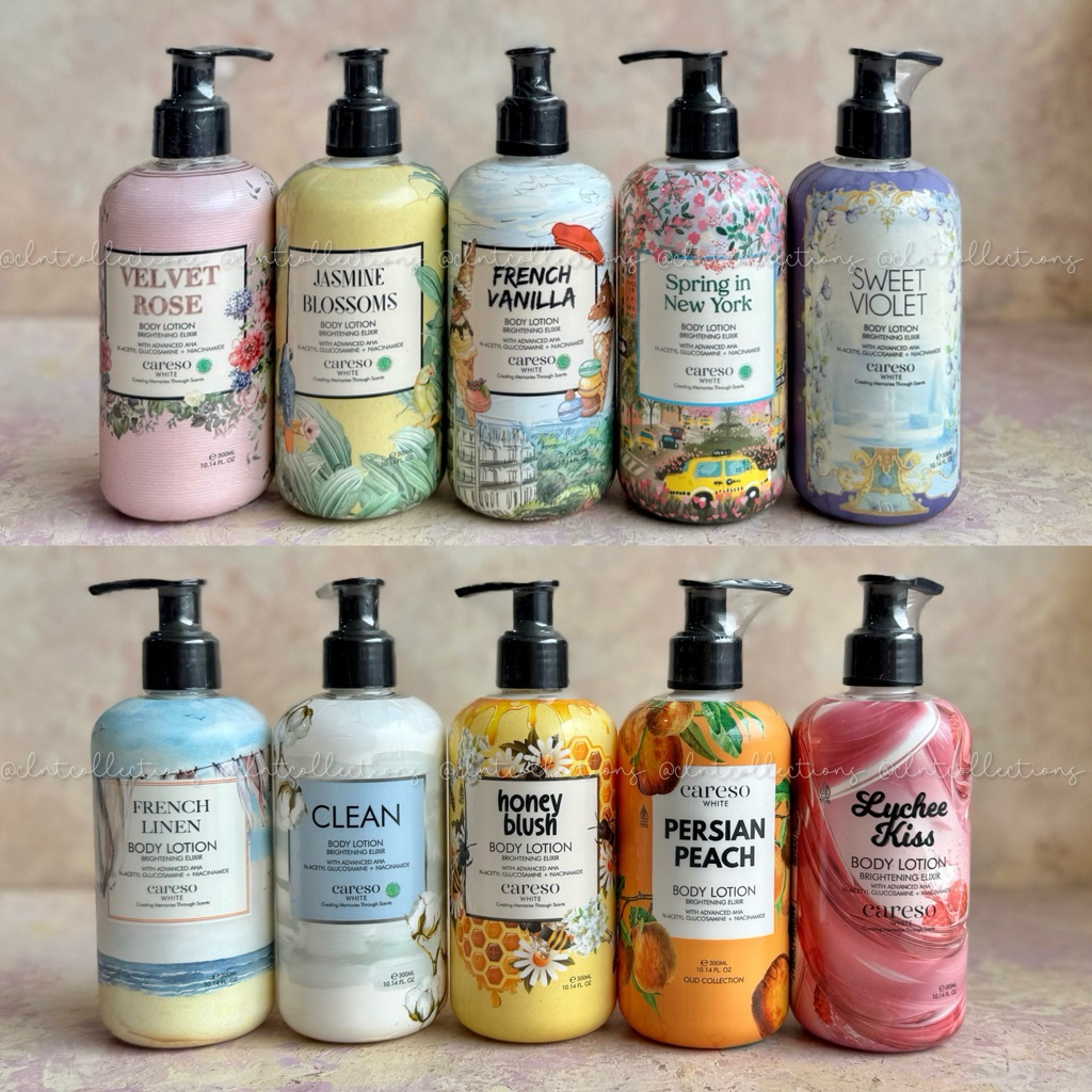 [CARESO] Lotion 300ml - French Vanilla / Spring in New York / Jasmine Blossoms / Velvet Rose / Frenc