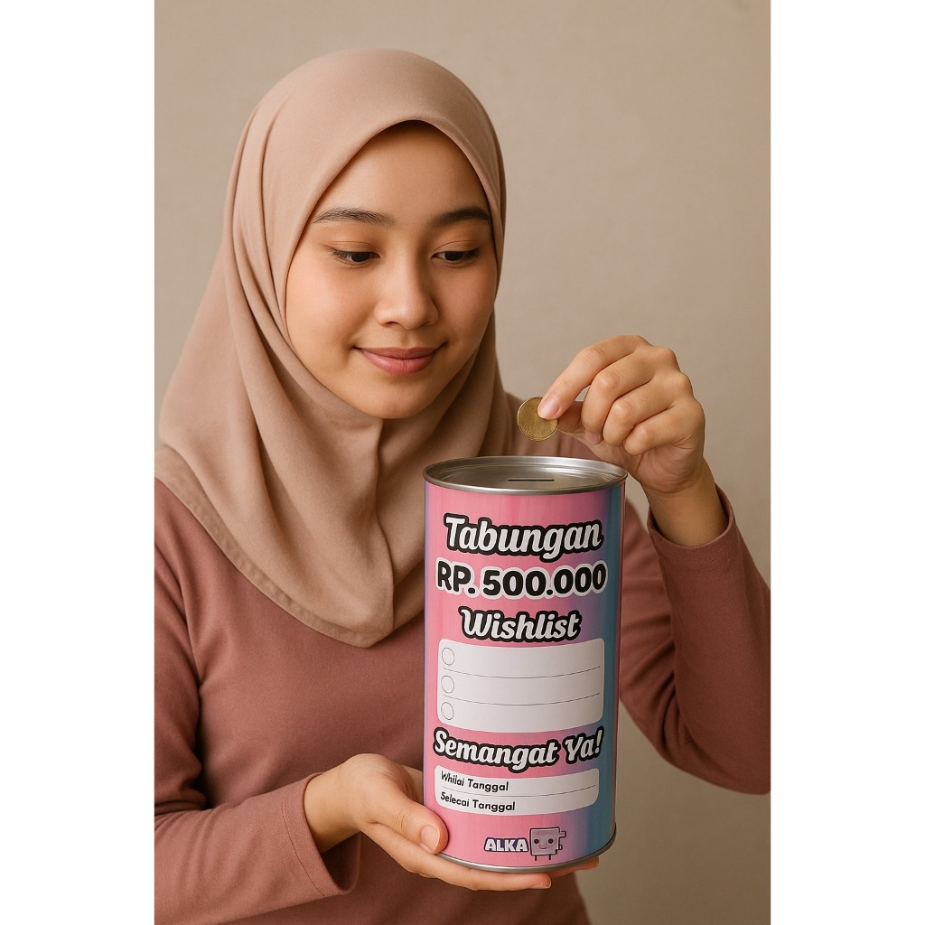 Celengan Target 2K 750K Full Kaleng Viral || Celengan Target Buka Tutup Kaleng Viral