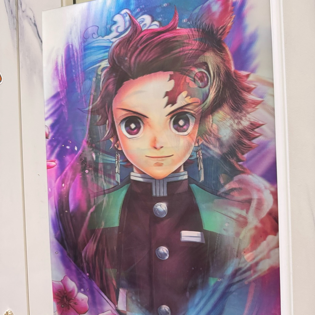 4 Desain Demon Slayer 3D Cetakan Lenticular Anime Poster Dinding Seni Lukisan Kimetsu No Yaiba 3D Wa