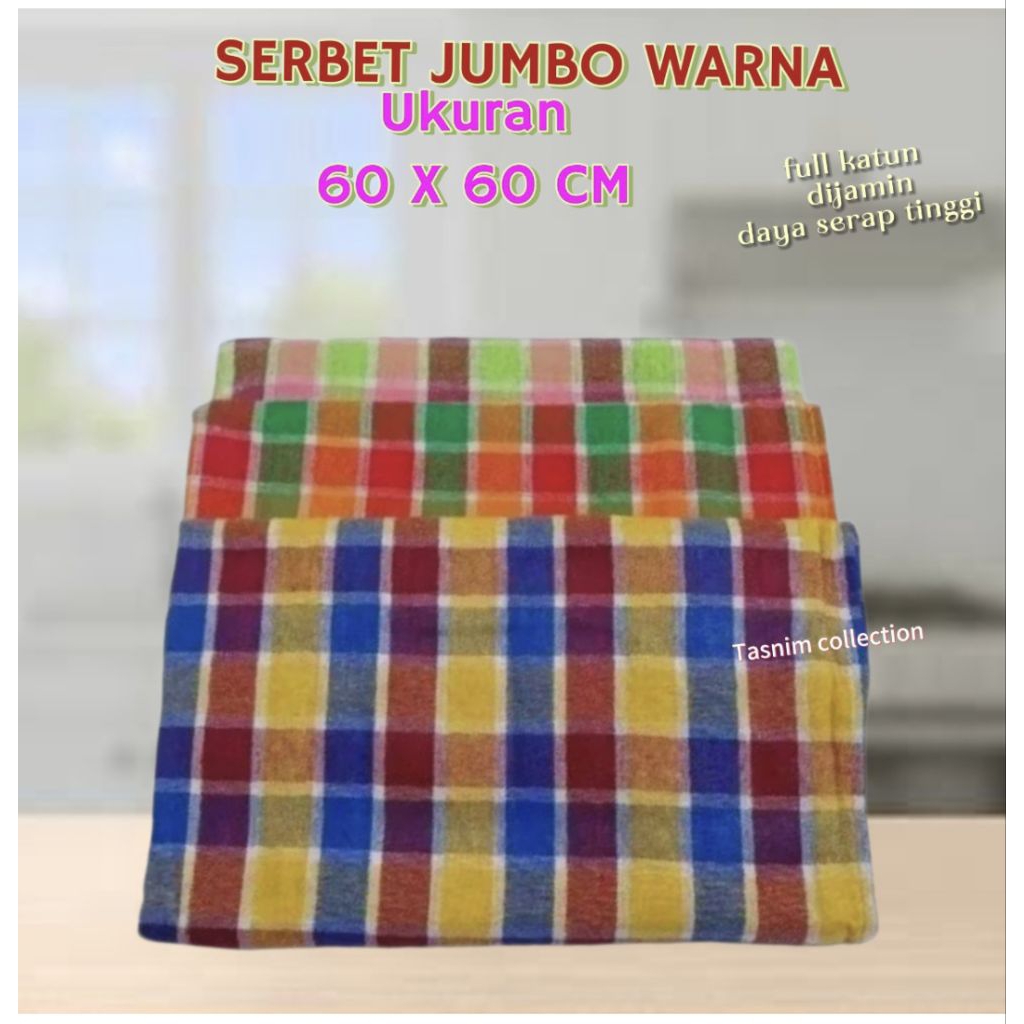 SERBET WARNA JUMBO UKURAN 60 X 60 CM