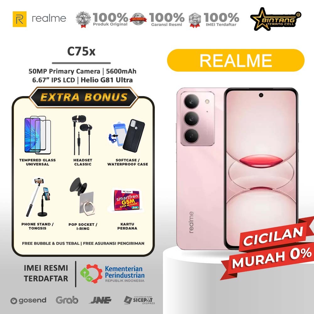 Realme C75x NFC ram 8/128Gb realme C75 NFC ram 8/128Gb - ram 8/256Gb Garansi Resmi