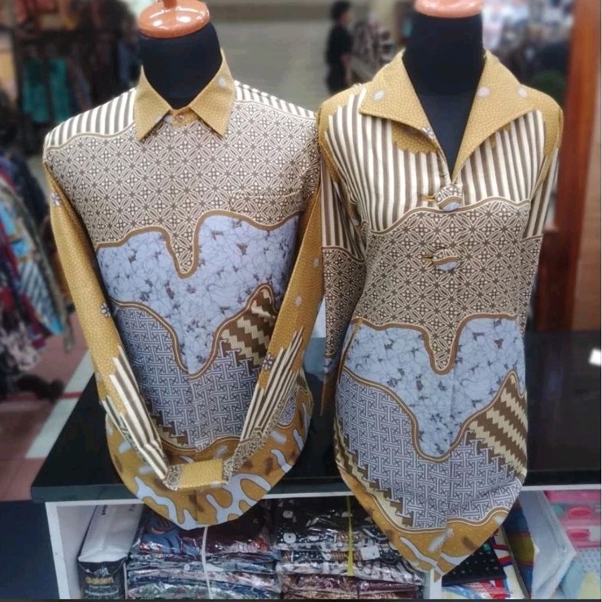 Baju batik Tunik wanita sragam kantor pria full trikot