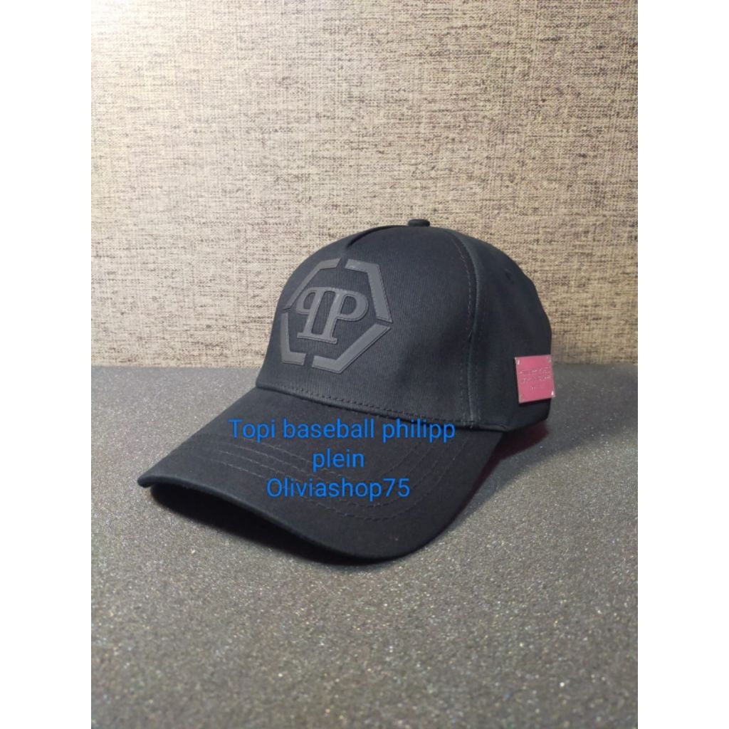 Topi baseball pria philipp plein hitam