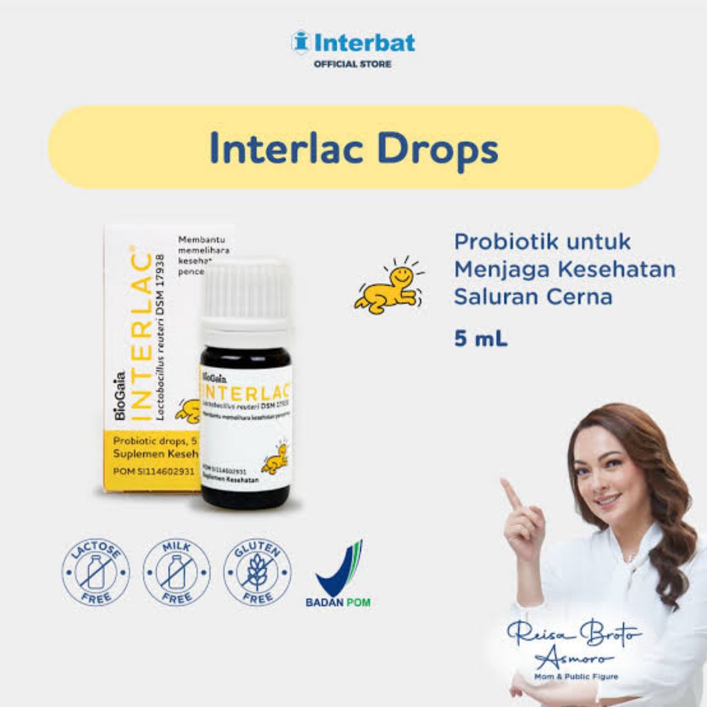 Interlac Drops - Probiotik Bayi untuk Pencernaan