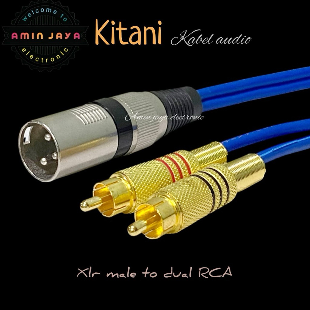 Kabel jack xlr male to dual rca / kabel rca to xlr male