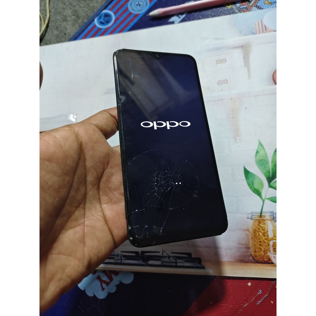 LCD PLUS FREM OPPO A5S ORIGINAL COPOTAN NORMAL, MINUS TC RETAK LCD AMAN ORIGINAL