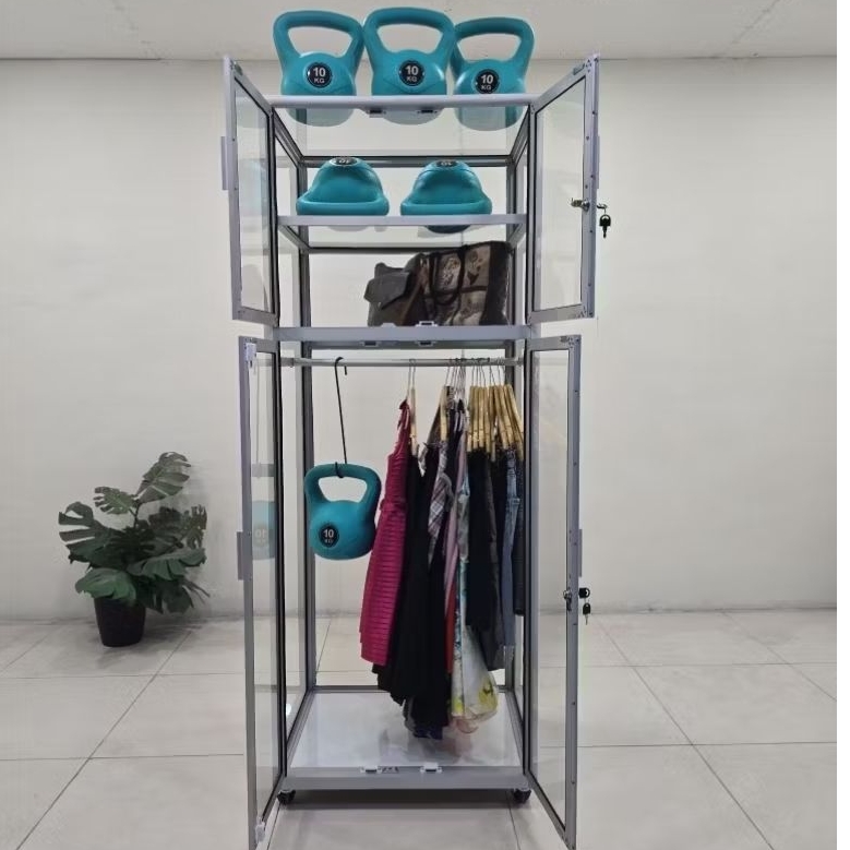 TC ALUMINIUM LB510 70X55X180 s b w LEMARI RAK BAJU ALUMINIUM 20U PUTIH 2 SUSUN RAK KECIL GANTUNG HAN