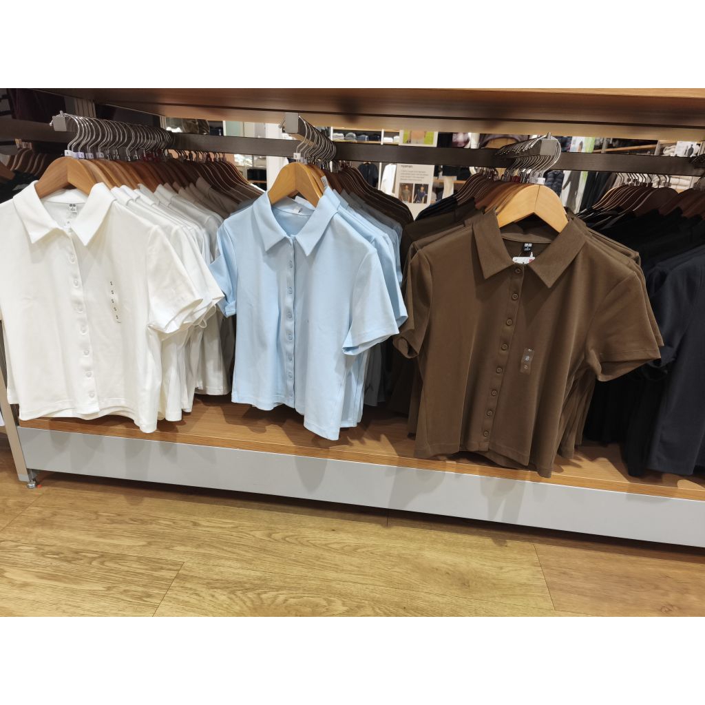 KEMEJA POLO MINI LENGAN PENDEK WANITA UNIQLO JASTIP {jasa titip}