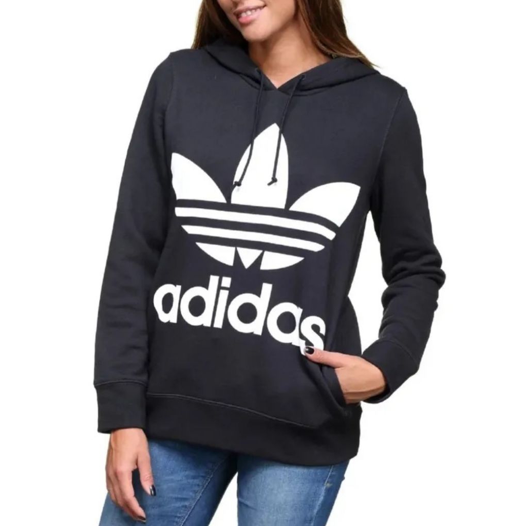 Jaket Wanita Adidas Trefoil Big Logo Hoodie Original