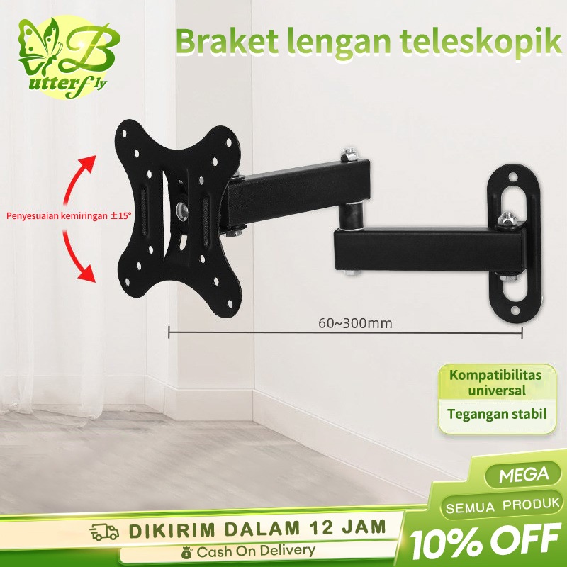 Dudukan TV LED 17-55  inch yang dapat ditarik Braket TV dengan kapasitas menahan beban yang lebih ku