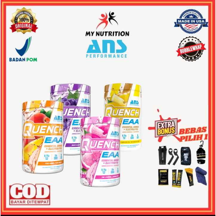 ANS Performance Quench EAA 30 Servings - Suplemen Essential Amino Acid Fitness + Electrolytes