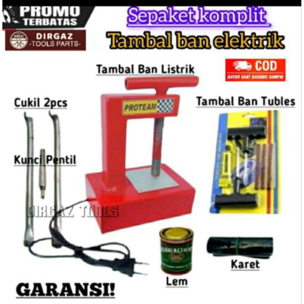 BONUS LENGKAP Alat Tambal Ban Listrik Elektrik Tempel ban Elektrik