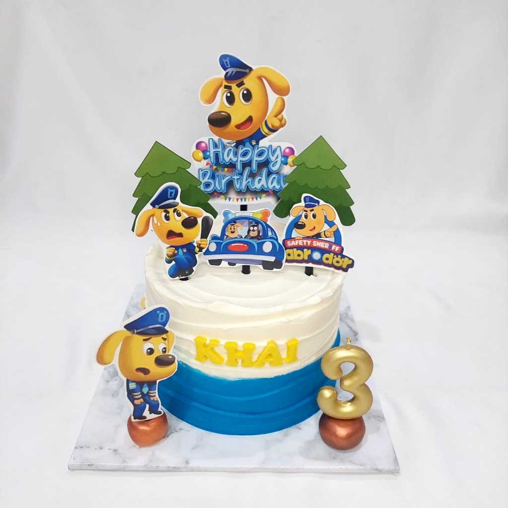 Hiasan Cake Labrador // Topper Cake polisi labrador // Hiasan Cake polisi labrador // Topper Kertas 