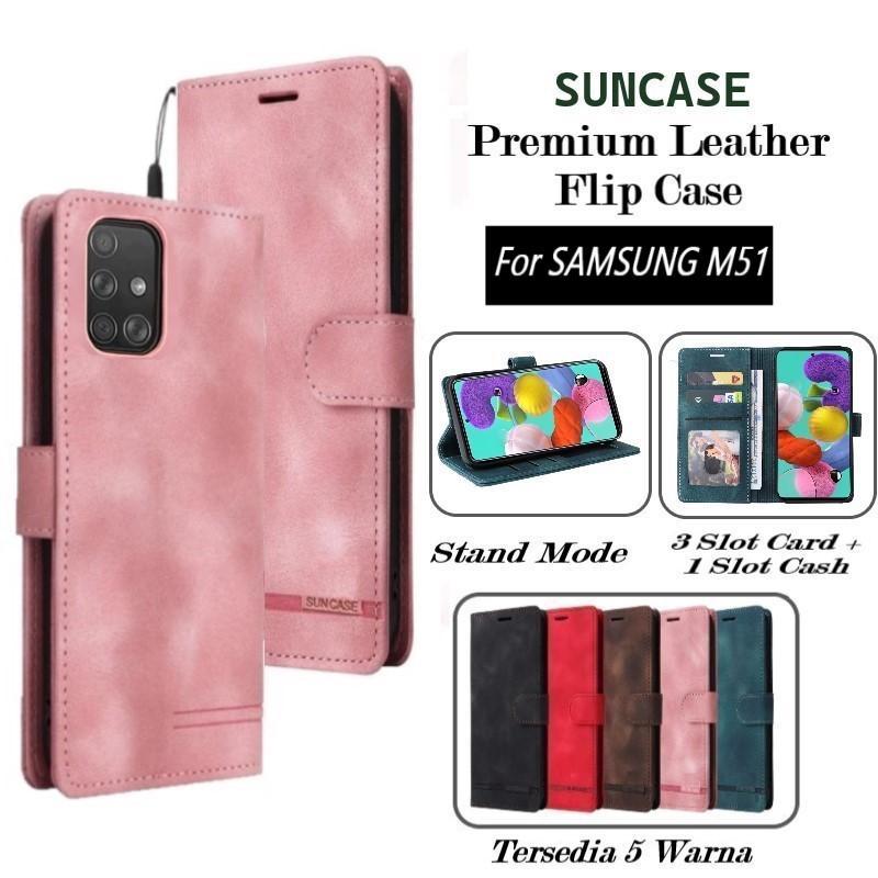 Case Samsung M51 Leather Flip Wallet Casing
