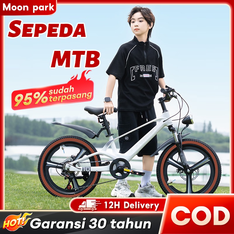 BEIGE Sepeda Anak Laki Laki Sepeda Gunung Anak Laki Laki Off-Road Rem Cakram Dan Suspensi Sepeda Mtb