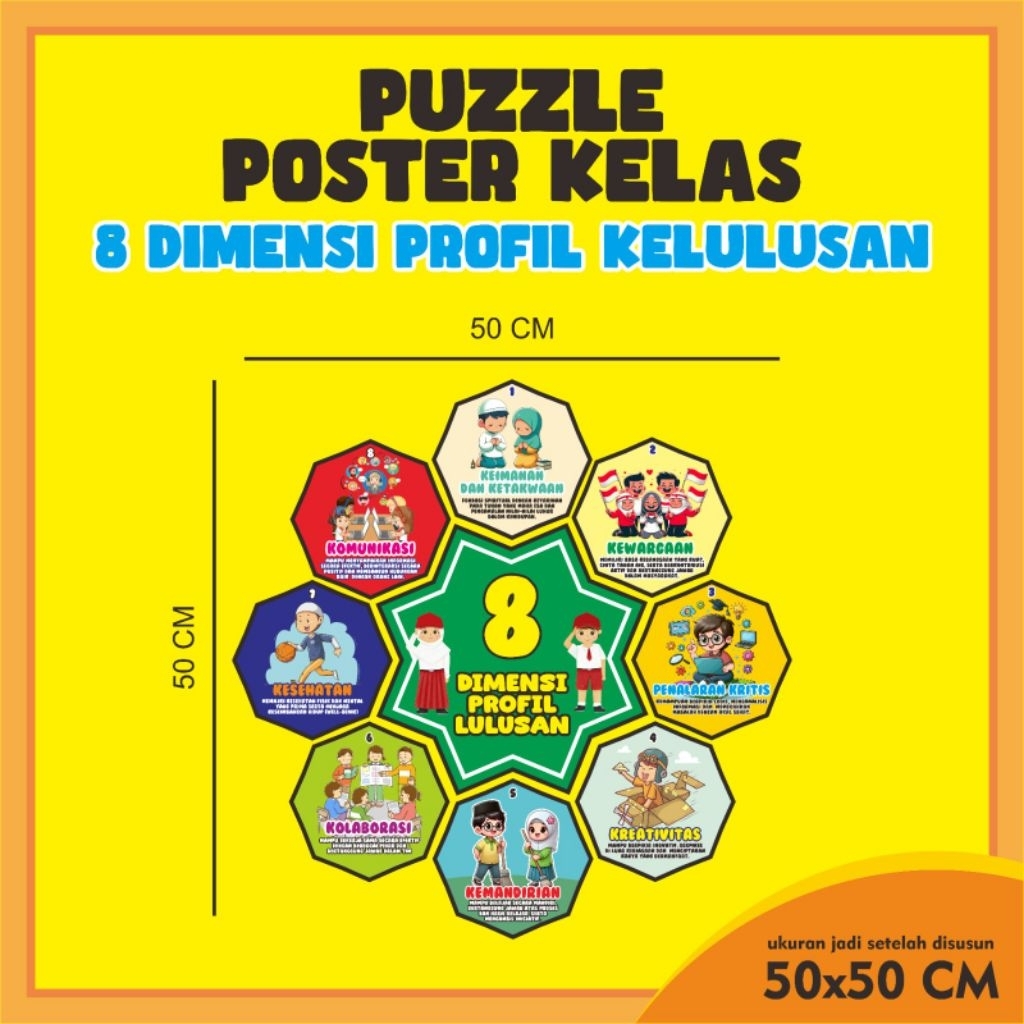PUZZLE POSTER 8 DIMENSI PROFIL LULUSAN