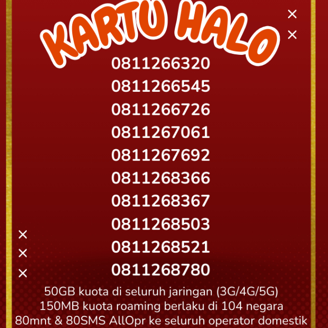 KUOTA 50GB  TELKOMSEL NOMOR CANTIK 10 DIGIT NOMOR LANGKA, NOMOR CANTIK, TELKOMSEL