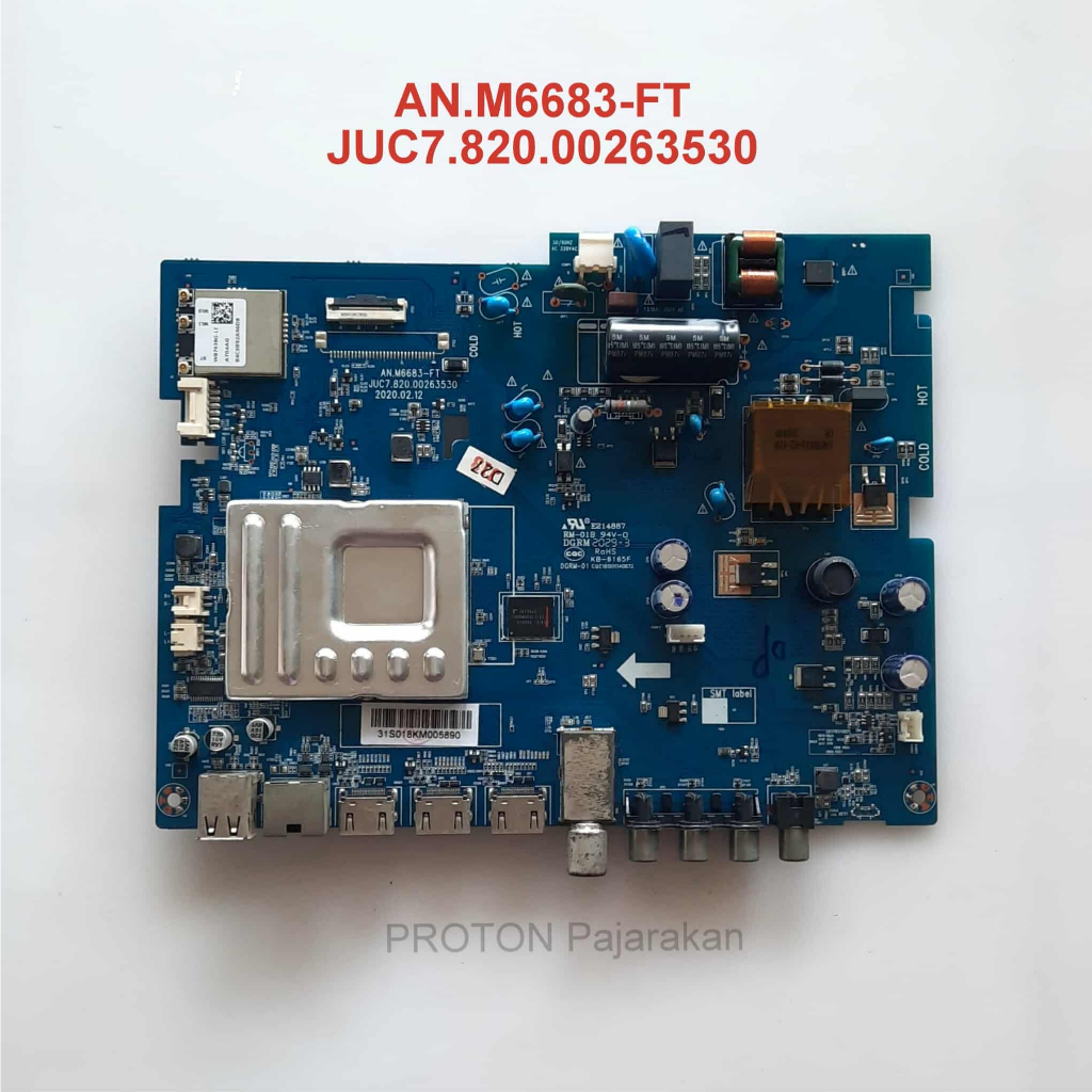 Mainboard LED Realme Android TV 32 Changhong LCD AN.M6683-FT Mesin Matherboard JUC7.820.00263530 Mob