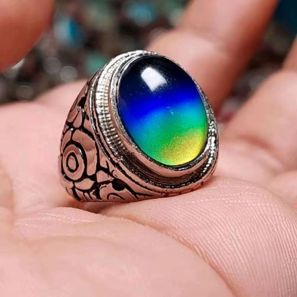 Segoro bunglon Cincin berubah warna sesuai suhu ajaib dim 16mm/ zultanite cange color cincin pria te
