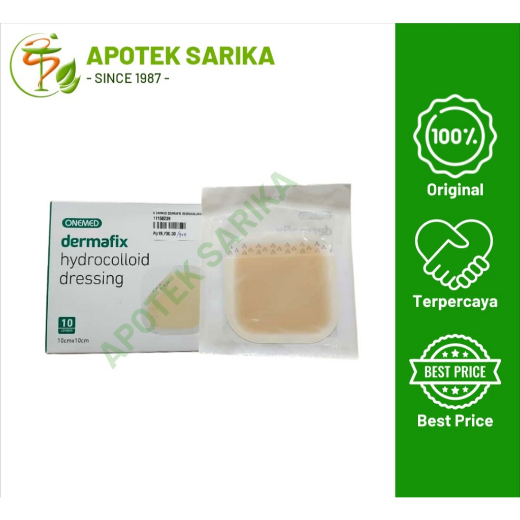 Onemed Dermafix Hydrocolloid Dressing 10x10 cm Perban Luka Modern Menyerap Cairan Melindungi Luka