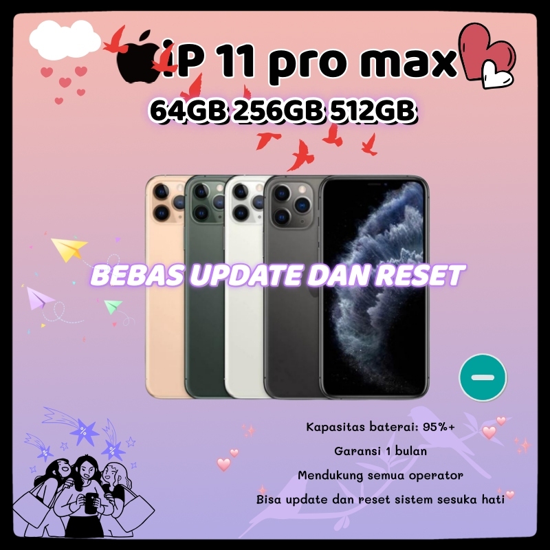Apple iPhone 11  Pro Max Indonesia Ready Stock, iP 11  Pro Max 64/256/512GB, Second