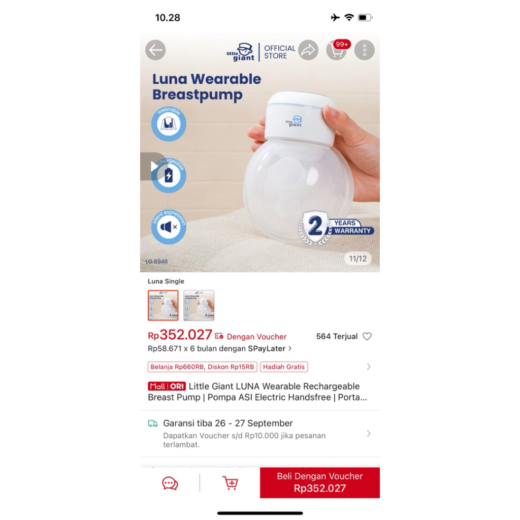 Pompa Asi Handsfree Preloved