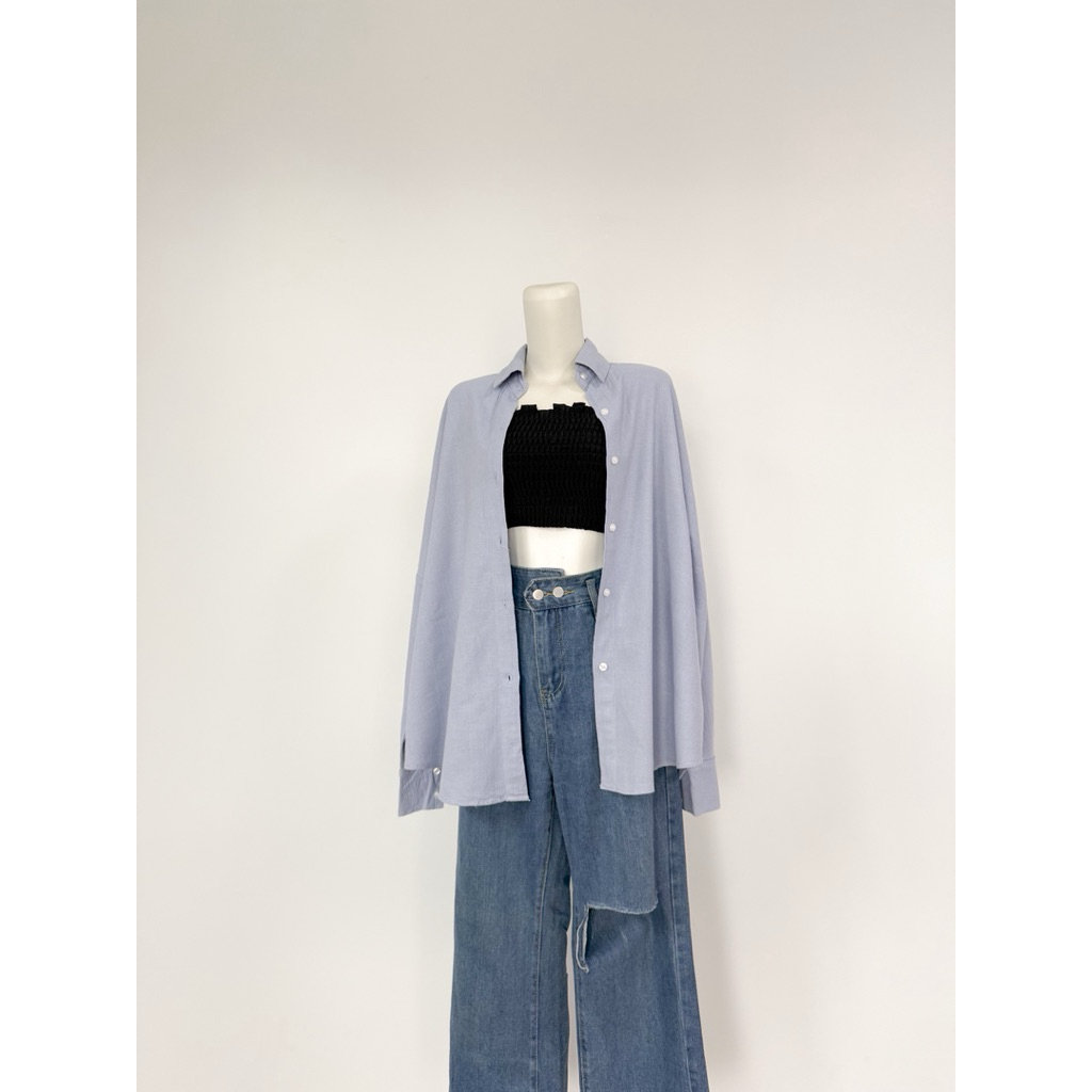 pl. kemeja linen oversize | hedy clothing | linen crinkle
