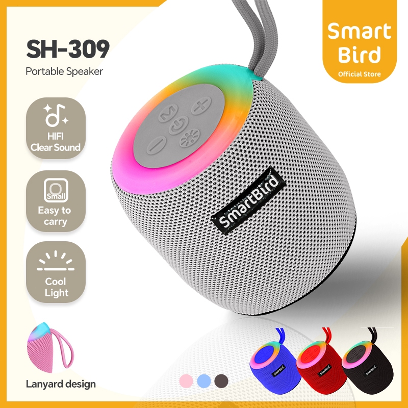 SmartBird Speaker SH309 Mini Portable Wireless Bluetooth Small Audio RGB Colorful Lighting Fabric Sp