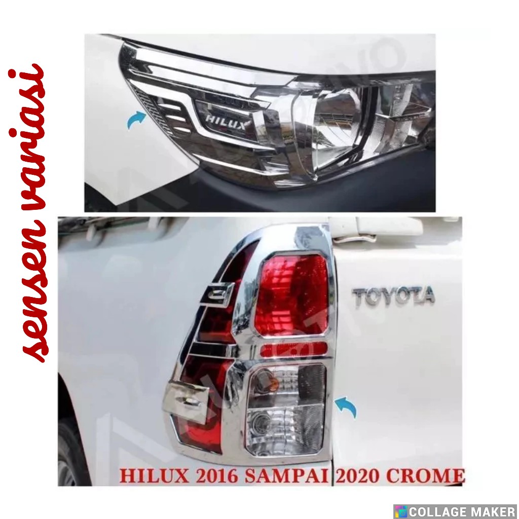 Garnish Lampu Depan Belakang MobilHilux 2016 - 2020 Chrome