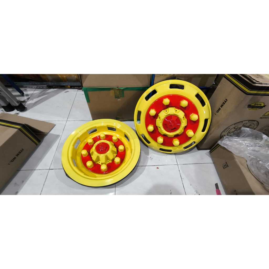 Cover Dop Velg Baut 8 Ring 16 Truk Truck Canter Fuso 4 pcs Warna Kuning Merah