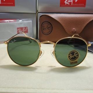 Kacamata Rayban Round RB3447 G15 Frame Gold Lensa Black Original