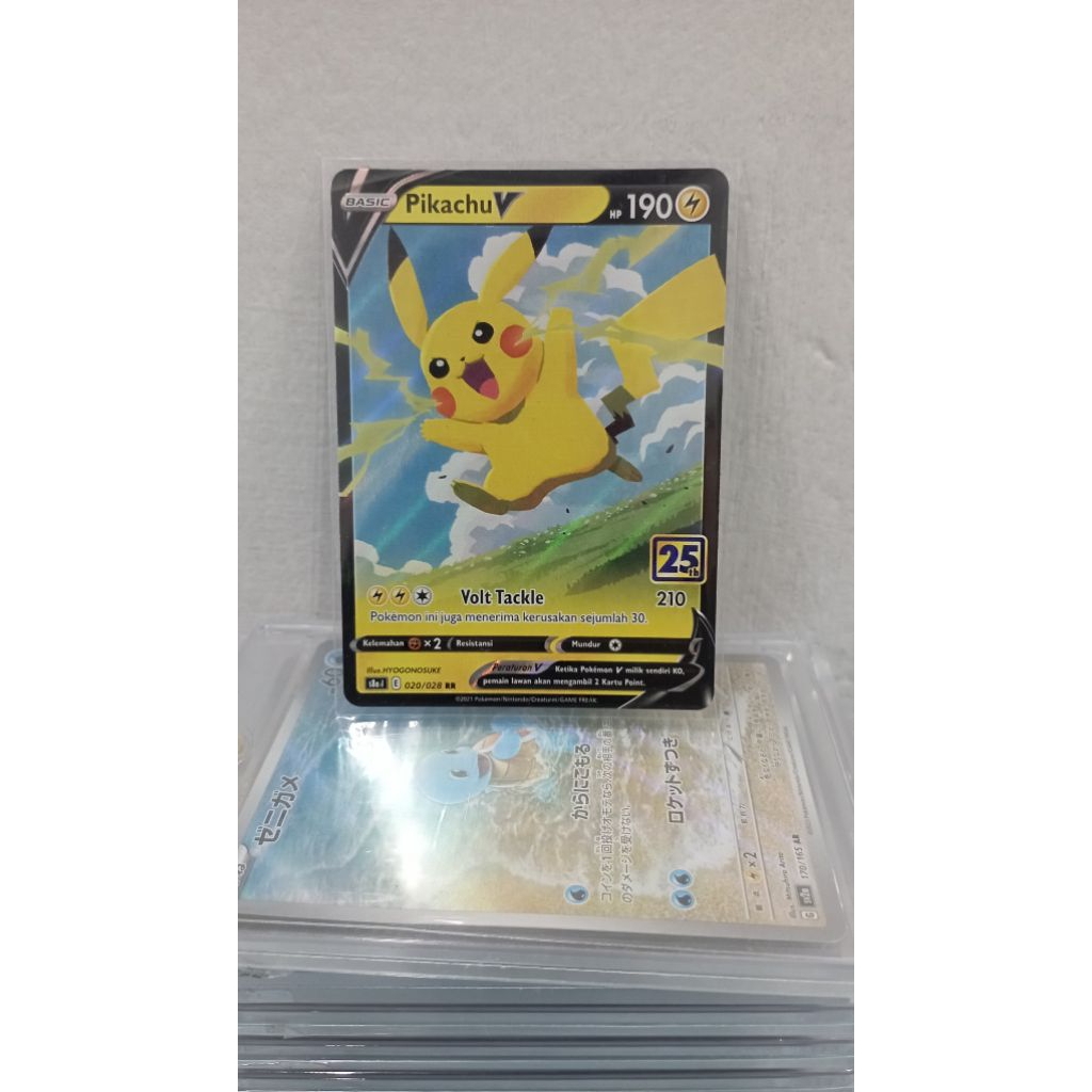 tcg pokemon ar/chr/v max pikachu Indonesia/kartu pokemon/Holo/foil/original