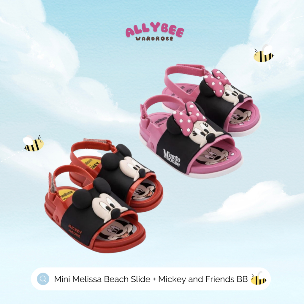 Sepatu Sandal Anak Perempuan Mini Melissa Beach Slide + Mickey and Friends BB