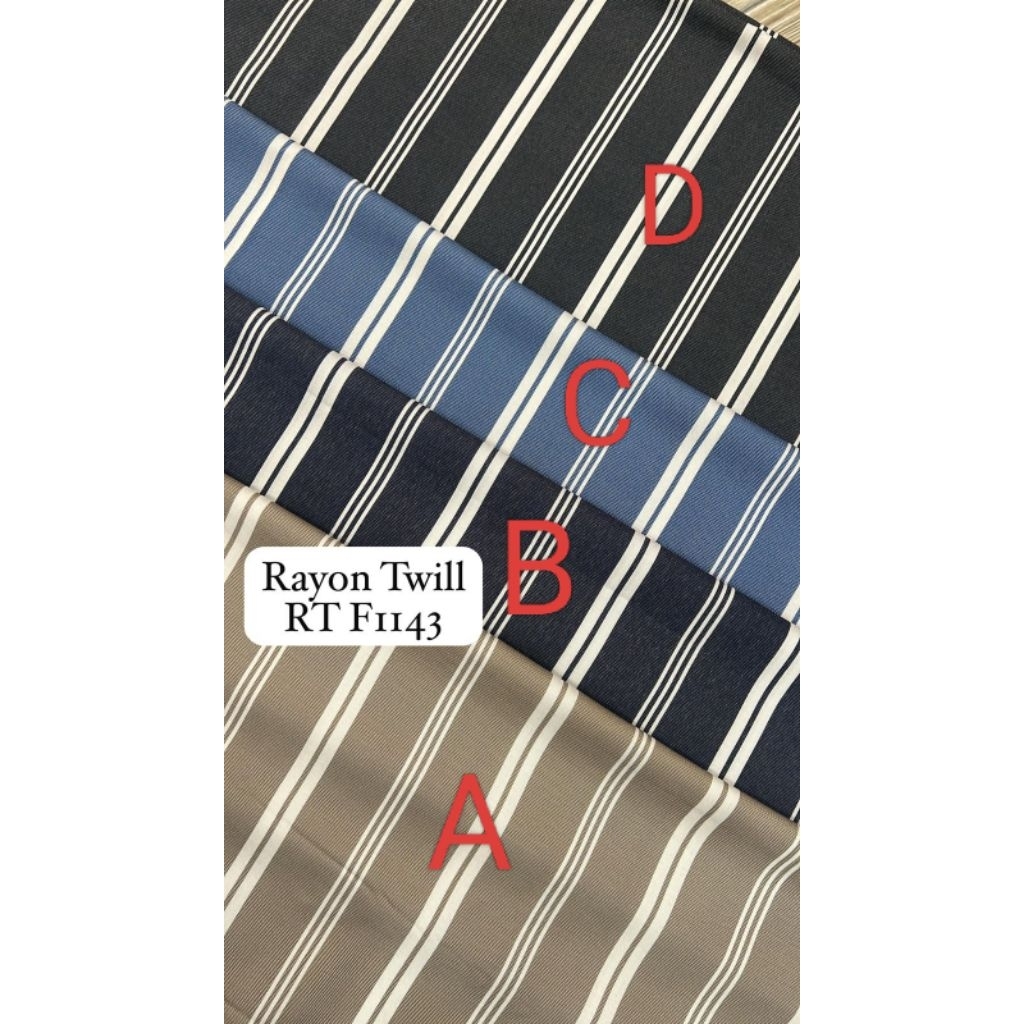 kain katun rayon twill motif salur terbaru best seller
