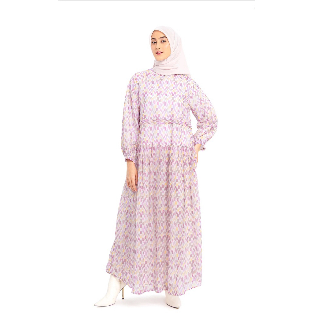 PINK GEOMETRIC DRESS NADA PUSPITA x COTTON INK (M)