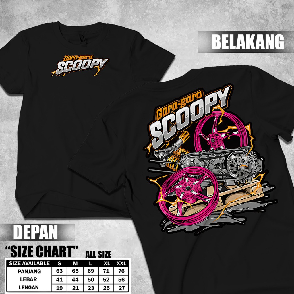 Baju Kaos Atasan Pria Gara Gara Honda Scoopy Distro Original Murah Keren Bahan Katun Halus