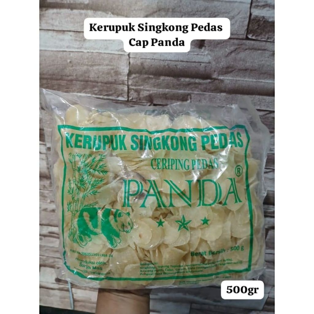 KRUPUK PEDES KRUPUK SINGKONG PEDAS CAP PANDA