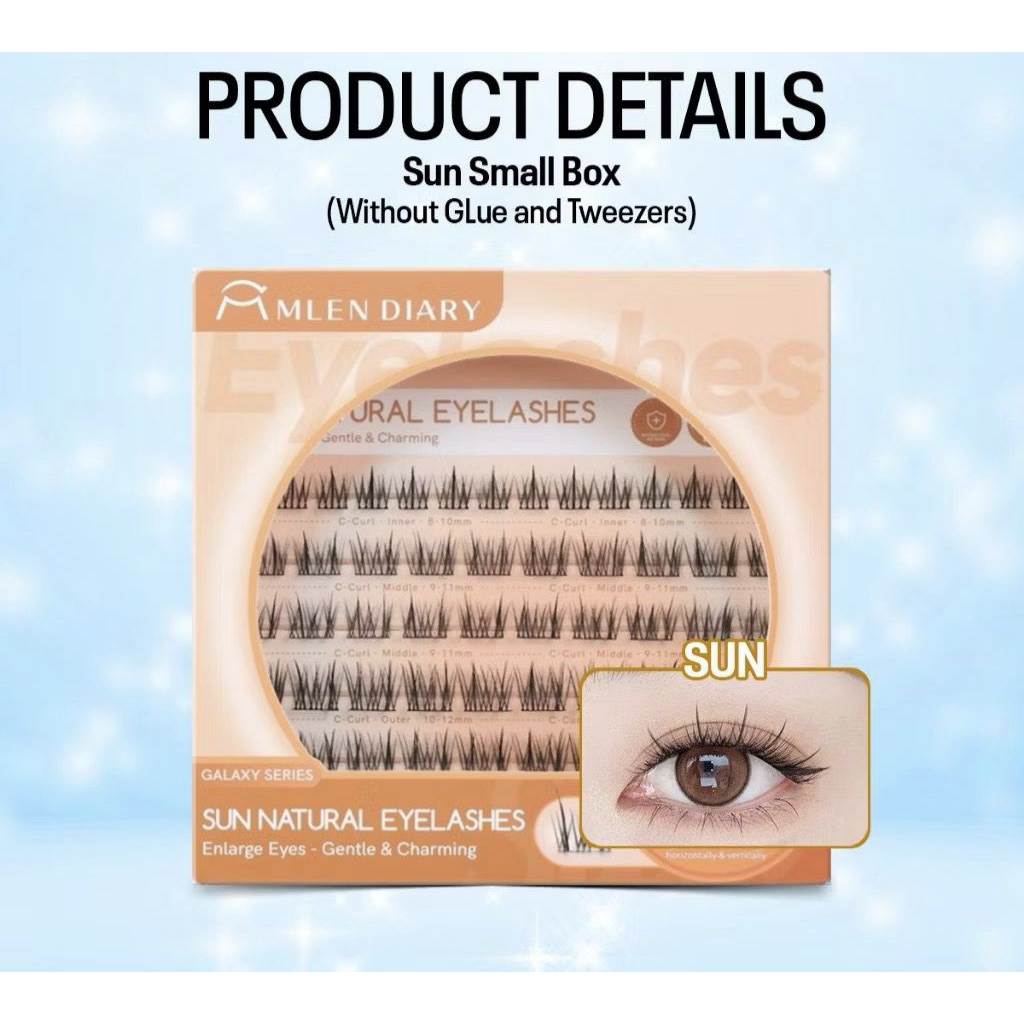 Mlen Diary Sun Native/Sun Natural Glue Lashes Small