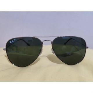 Kacamata Rayban aviator RB3026 polarized silver green