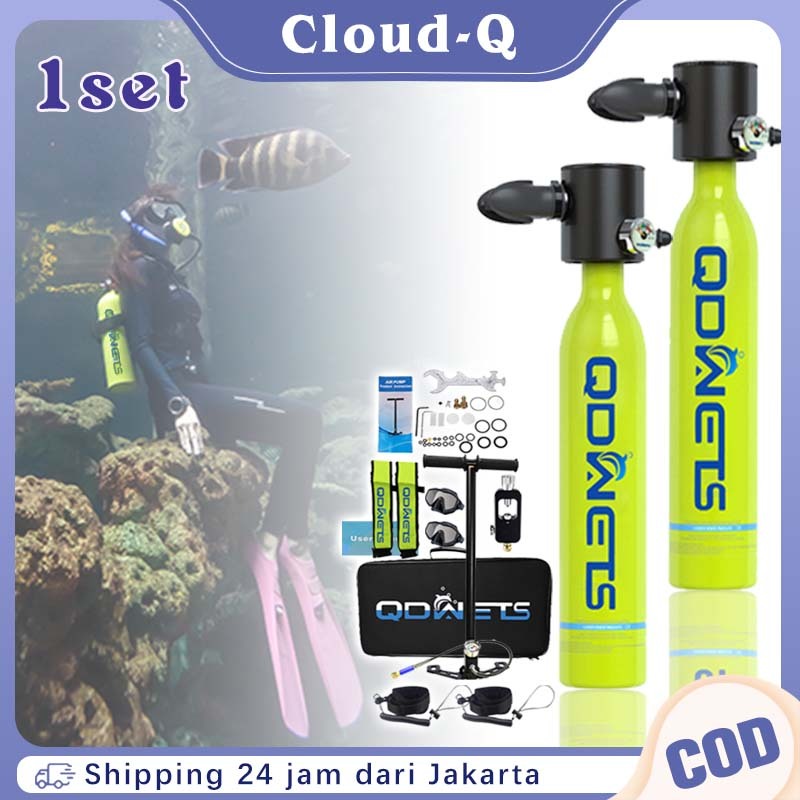 QDWETS 1Set Perlengkapan Menyelam / Tabung Selam 2Pcs / Alat Menyelam Set