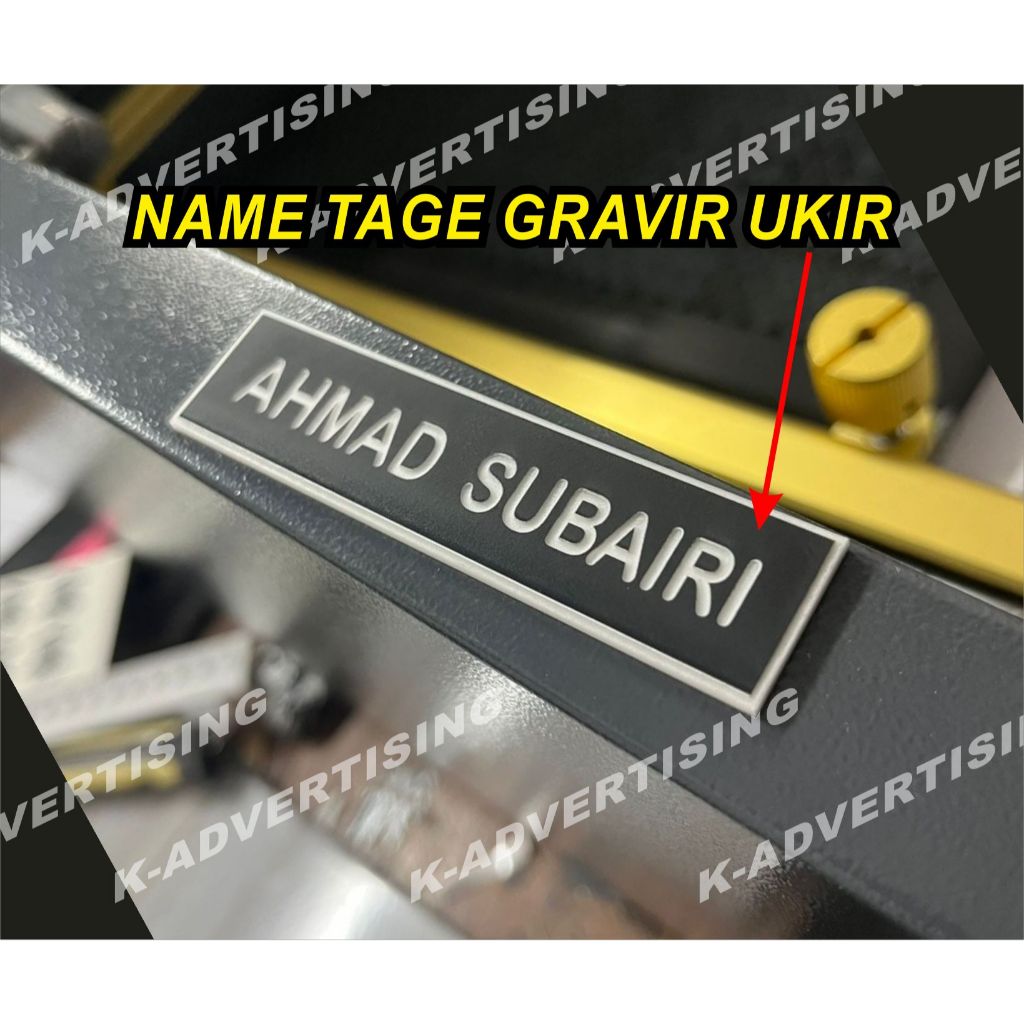 Nametag GRAFIR UKIR nama dada dinas / nametag polri akrilik peniti magnit