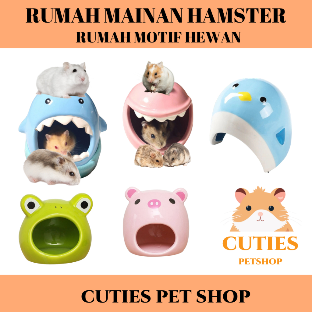 MAINAN RUMAH HAMSTER MOTIF / RUMAH MAINAN HAMSTER KERAMIK / RUMAH HAMSTER UNIK / RUMAH HAMSTER MURAH