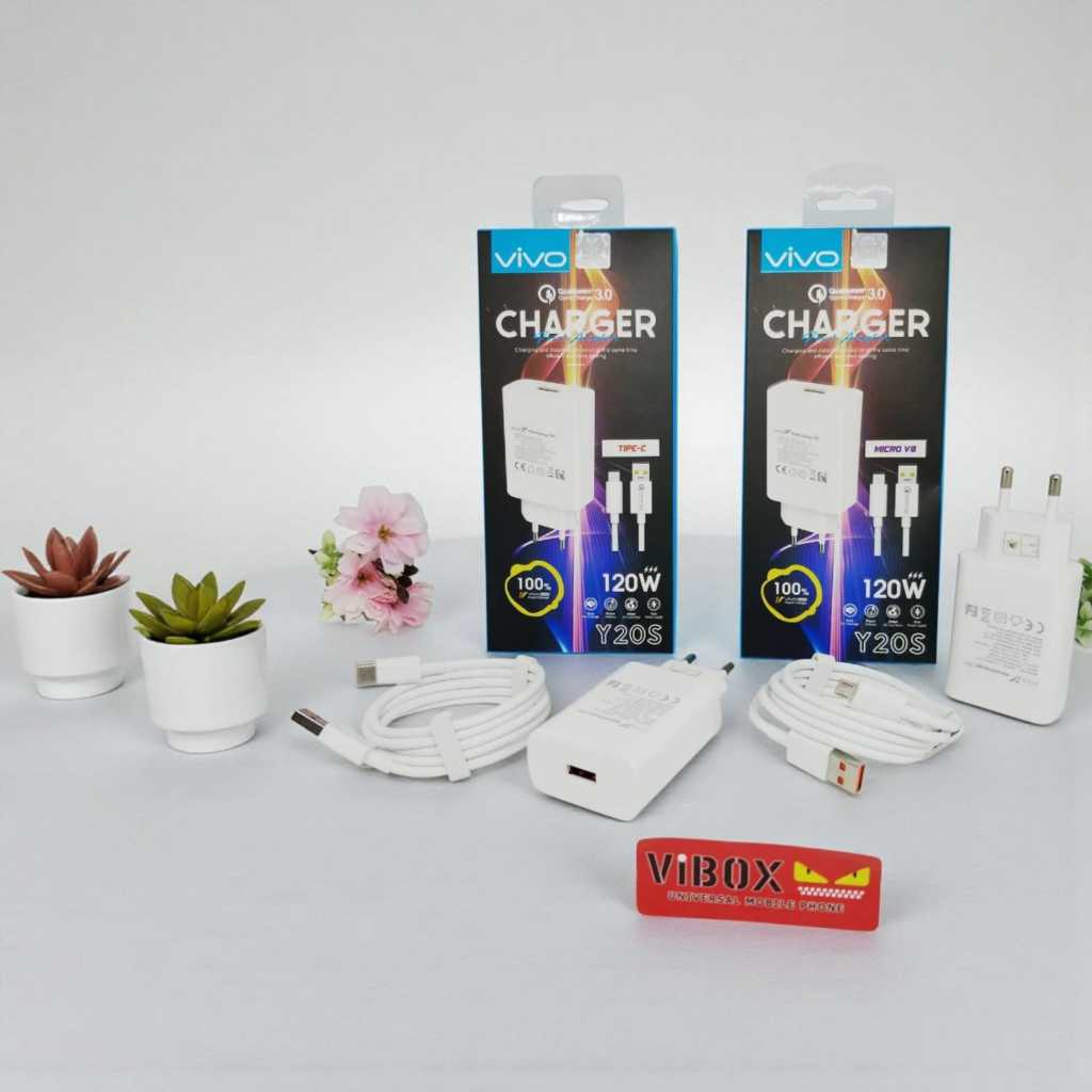 Charger vivo Y20s Ori 100% 120W Support FastCharging kompatible semua hp smartphone android