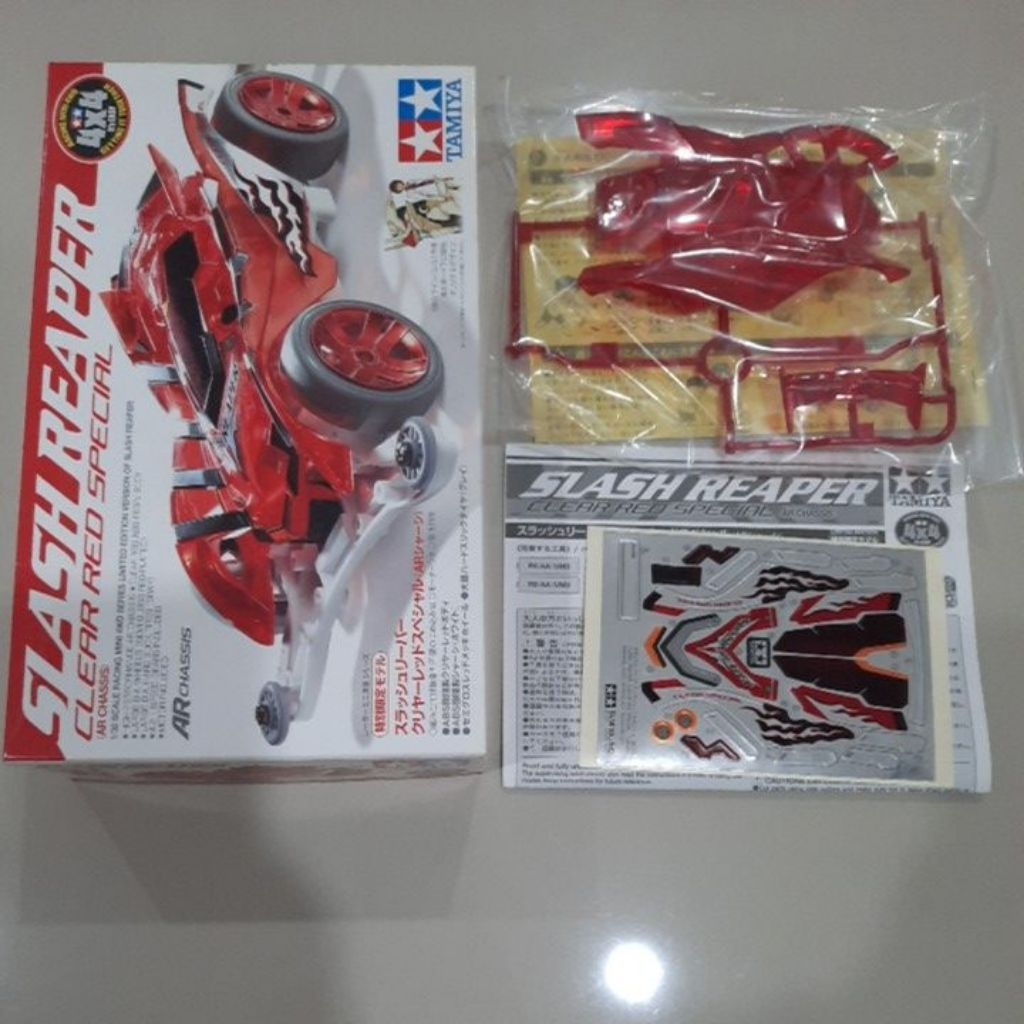 Body Slash Reaper Clear Red Special + Decal + Dus Manual Book Ori Tamiya