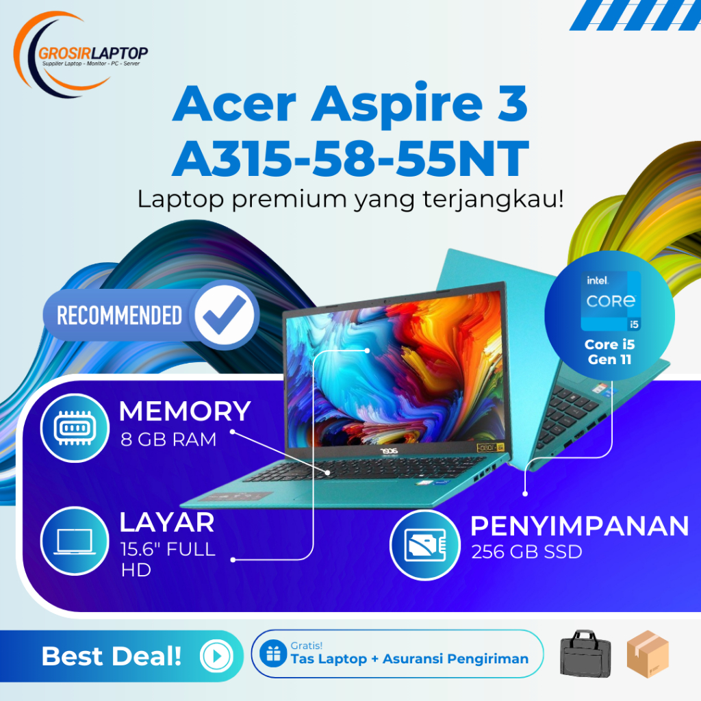 Laptop Acer Aspire 3 A315-58-55nt Core I5-1135g7 Ram 8gb Ssd 256gb 15.6" Full Hd
