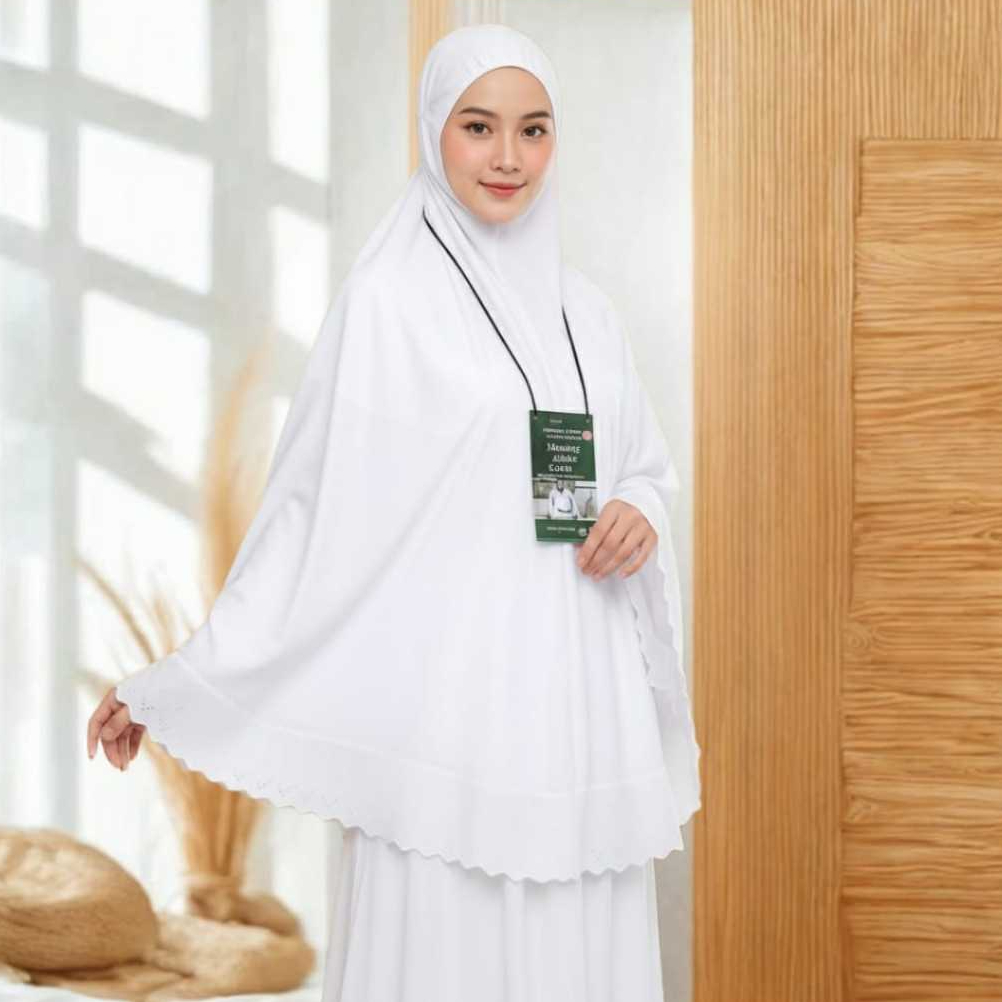 Kerudung Instan Bergo Maryam Jumbo Renda Besar / Jilbab Syari Tali Belakang / Hijab Instan Haji Umro