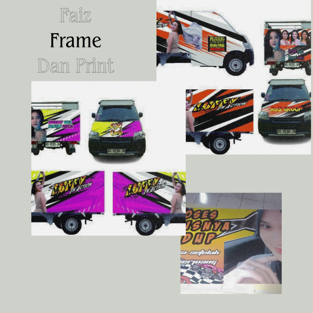 Stiker Branding Mobil Grandmax Full Body Faiz Frame Dan Print dengan Desain Grafis Menarik