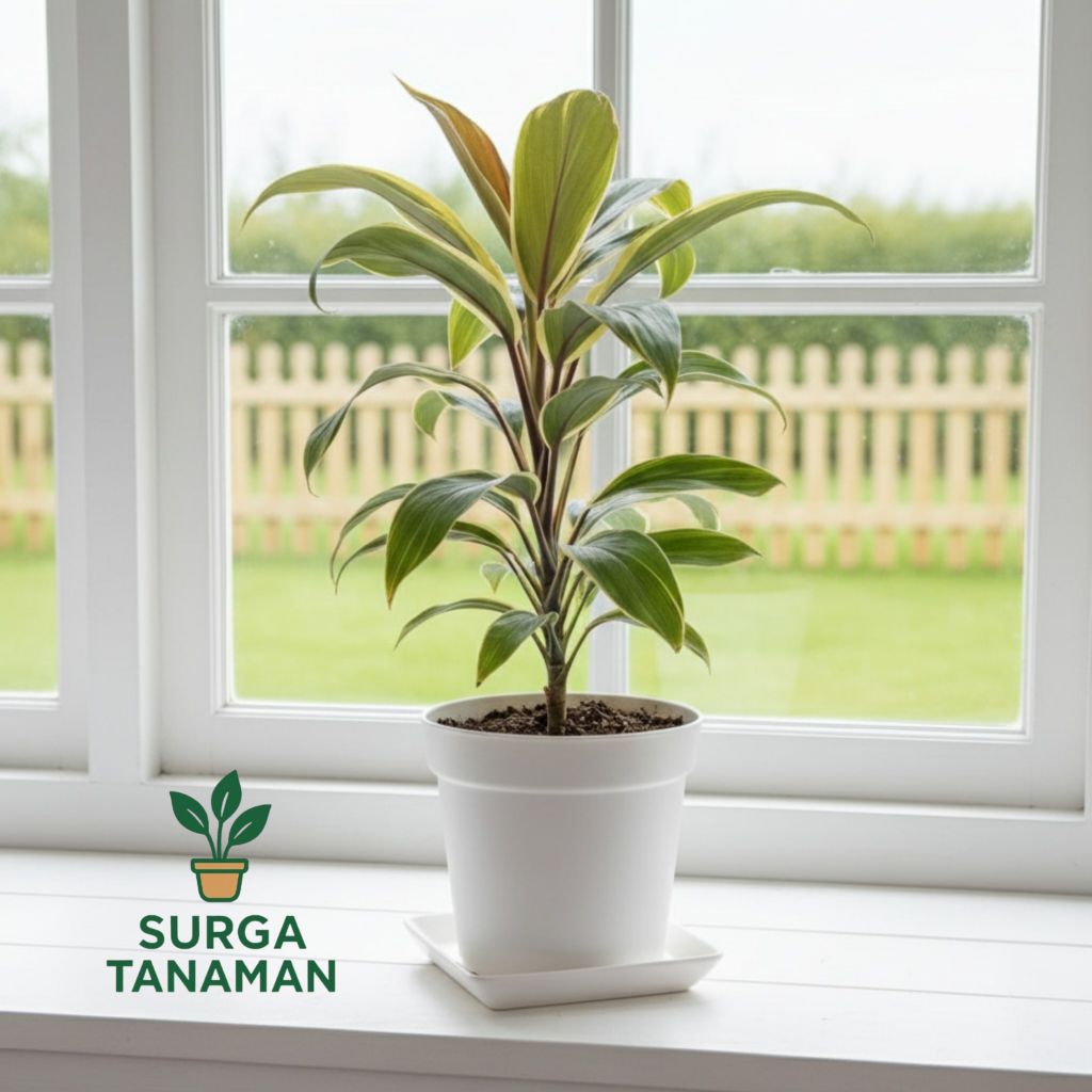 Tanaman hias indoor andong varigata / hanjuang varigata - tanaman hanjuang varigata - tanaman cantik